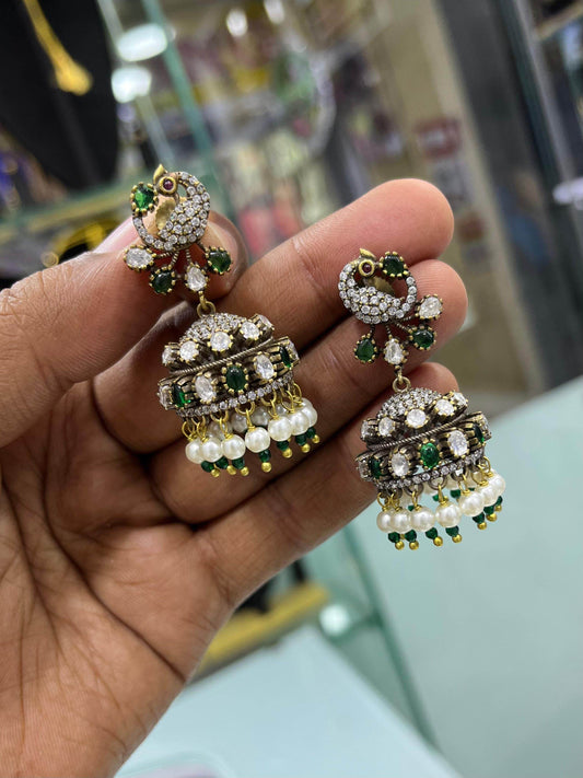 Mossianite Stones Bridal Earrings - Nakshatra Jewels