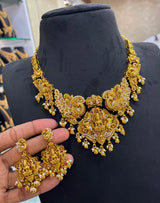 Nakshi Work with AD Stones Bridal Necklace