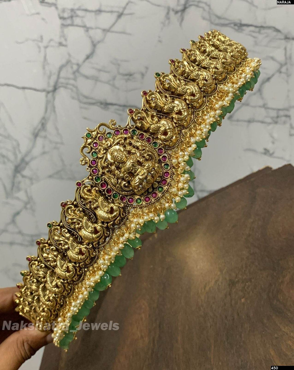 Nagasi Work with Kempu Stones Bridal Hip belt