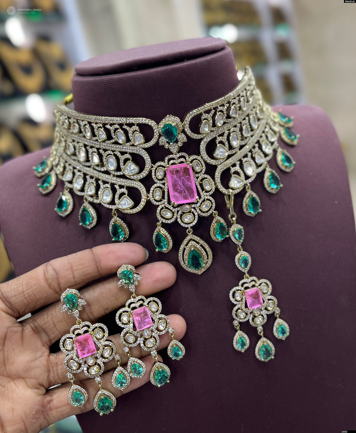 Mossianite & AD Stones Bridal Choker
