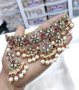 Victorian Polish with Moissanite & AD Stones Choker - Nakshatra Jewels