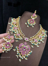 Jaadu Kundan Stones Bridal Guttapusal Necklace