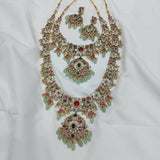 Moissanite & Kundan Stones Bridal Combo set(Diamond Replica) - Nakshatra Jewels