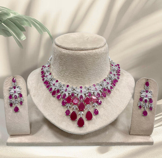 AD Stones Necklace (Silver Polish)