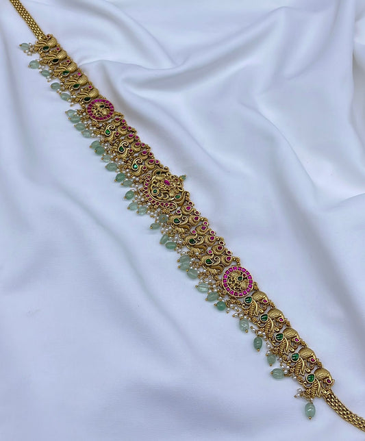 Nakshi Work with Kundan Stones Bridal Hip Chain