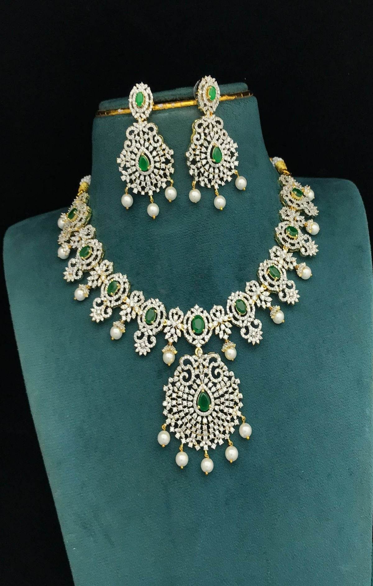 American Diamond Stone Bridal Necklace