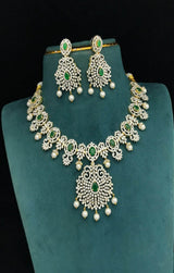 American Diamond Stone Bridal Necklace - Nakshatra Jewels