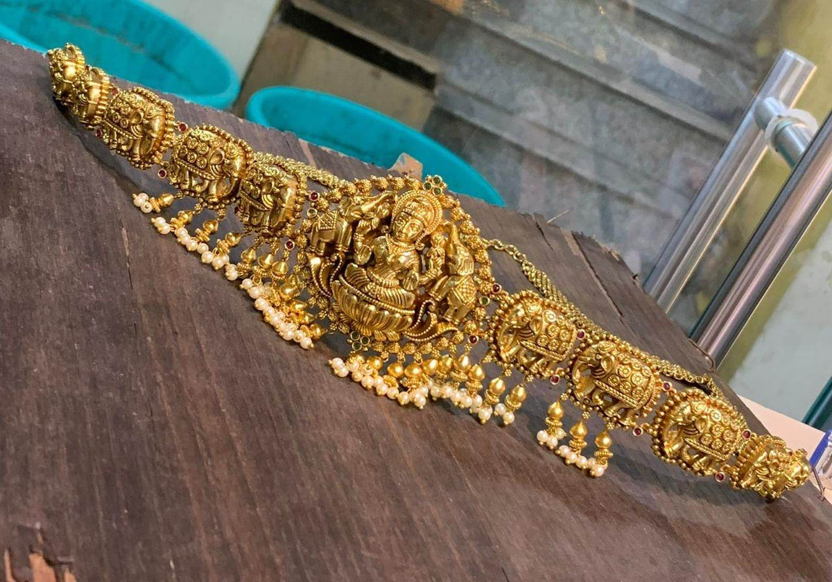 Nagasi Work with Kempu Stones Hip Chain