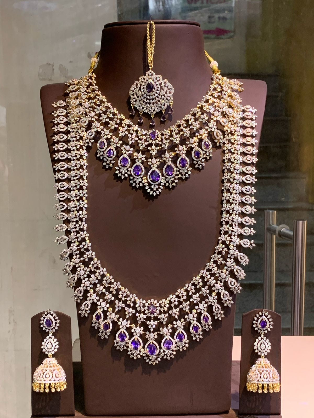 American Diamond Stones Bridal Combo Set
