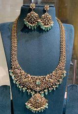 Victorian Polish with AD Stones Bridal Haram - Nakshatra Jewels