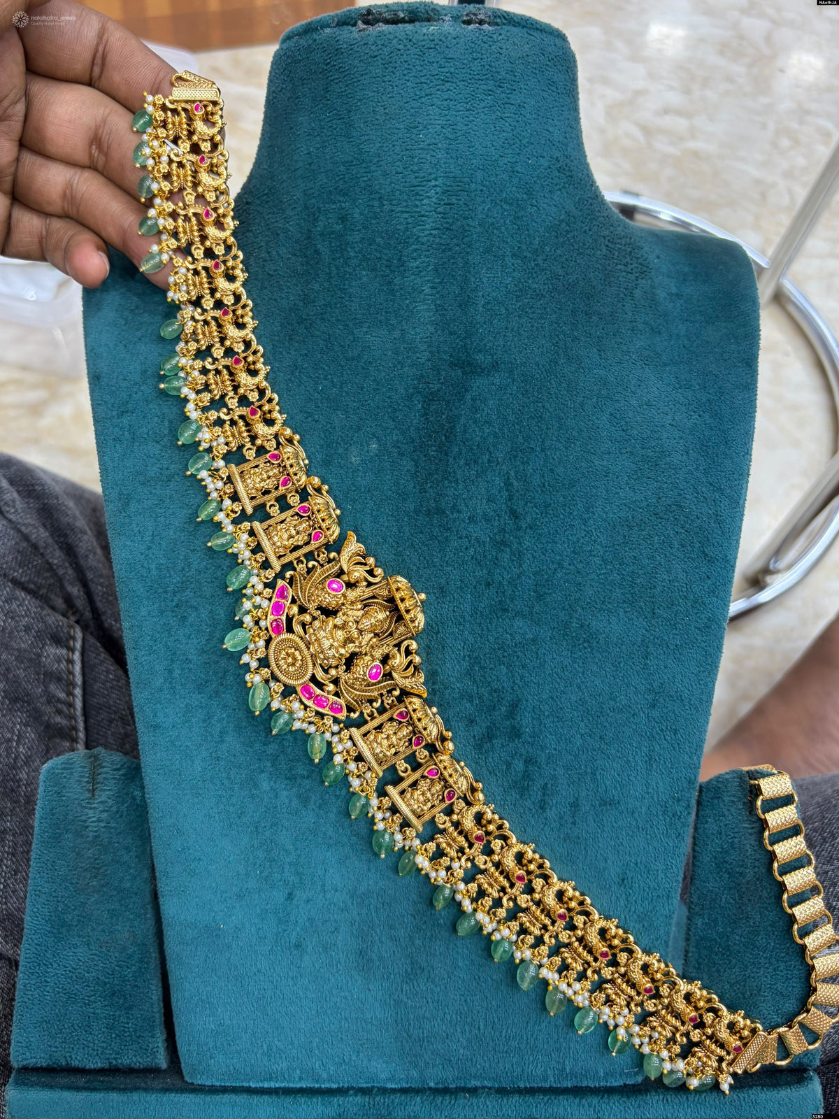 Nakshi Work with Kundan Stones Bridal Hip Chain