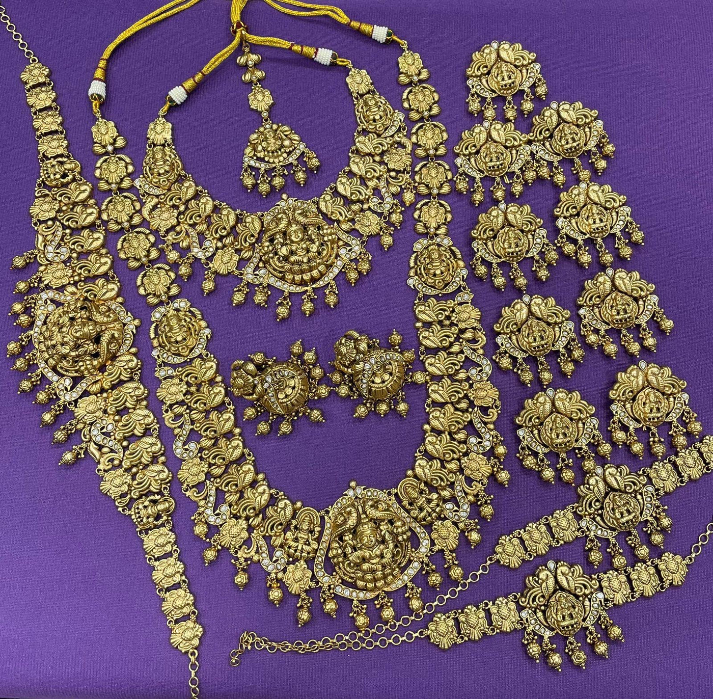 Nakshi Work with Kundan Stones Bridal Combo Set