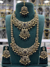 Victorian Polish with AD Stones Bridal Combo - Nakshatra Jewels