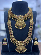 Nakshi Work with Kempu Stones Bridal Combo Set - Nakshatra Jewels