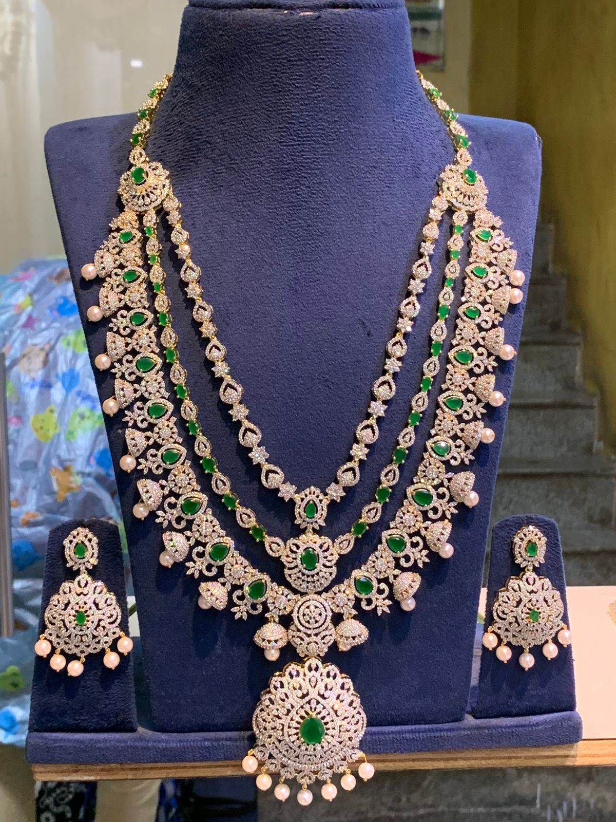 American Diamond Stones Bridal Layer Haram