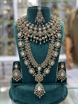 Victorian Polish with Moissanite Stones Bridal Combo set - Nakshatra Jewels