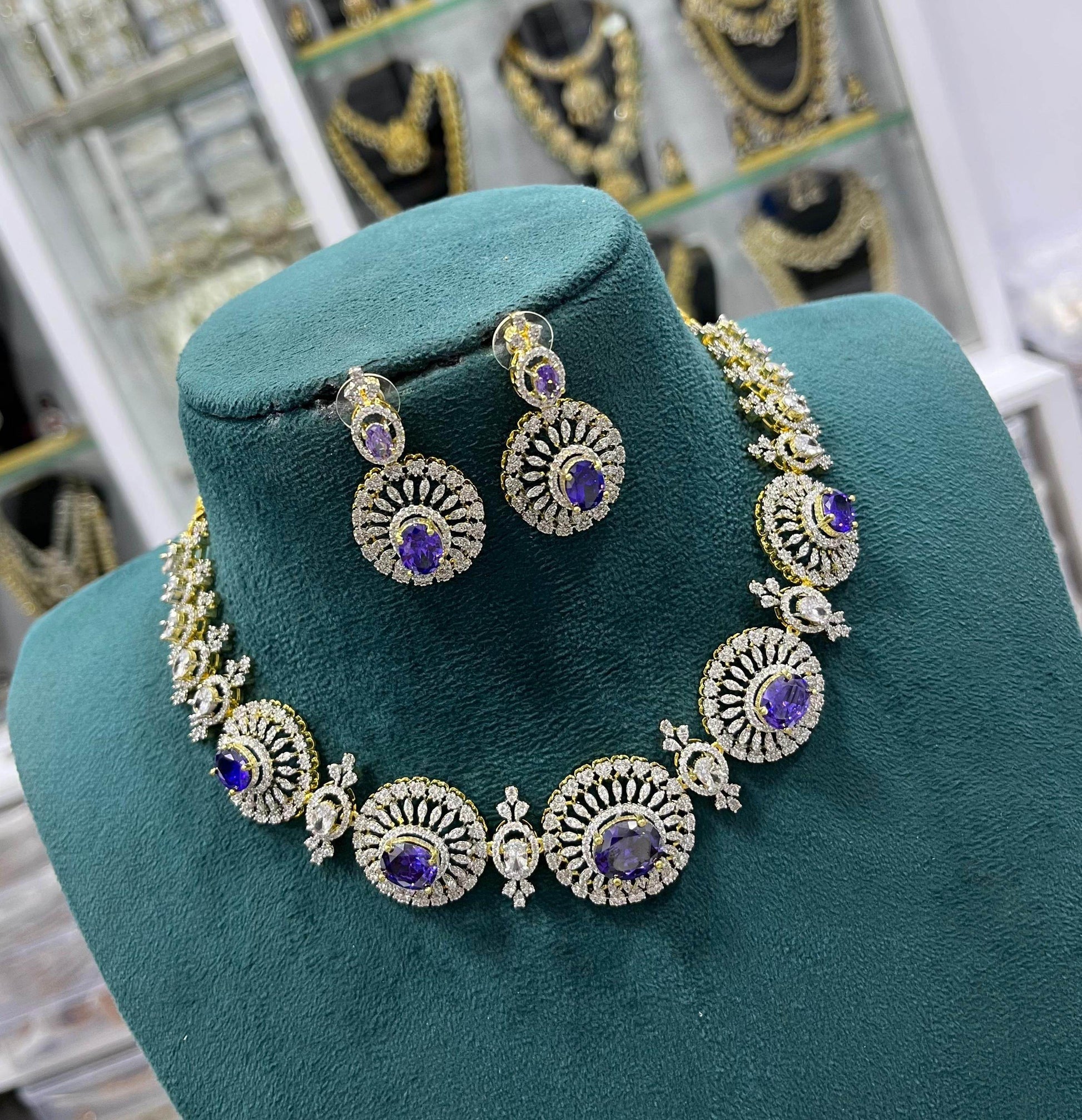American Diamond Stones Necklace - Nakshatra Jewels
