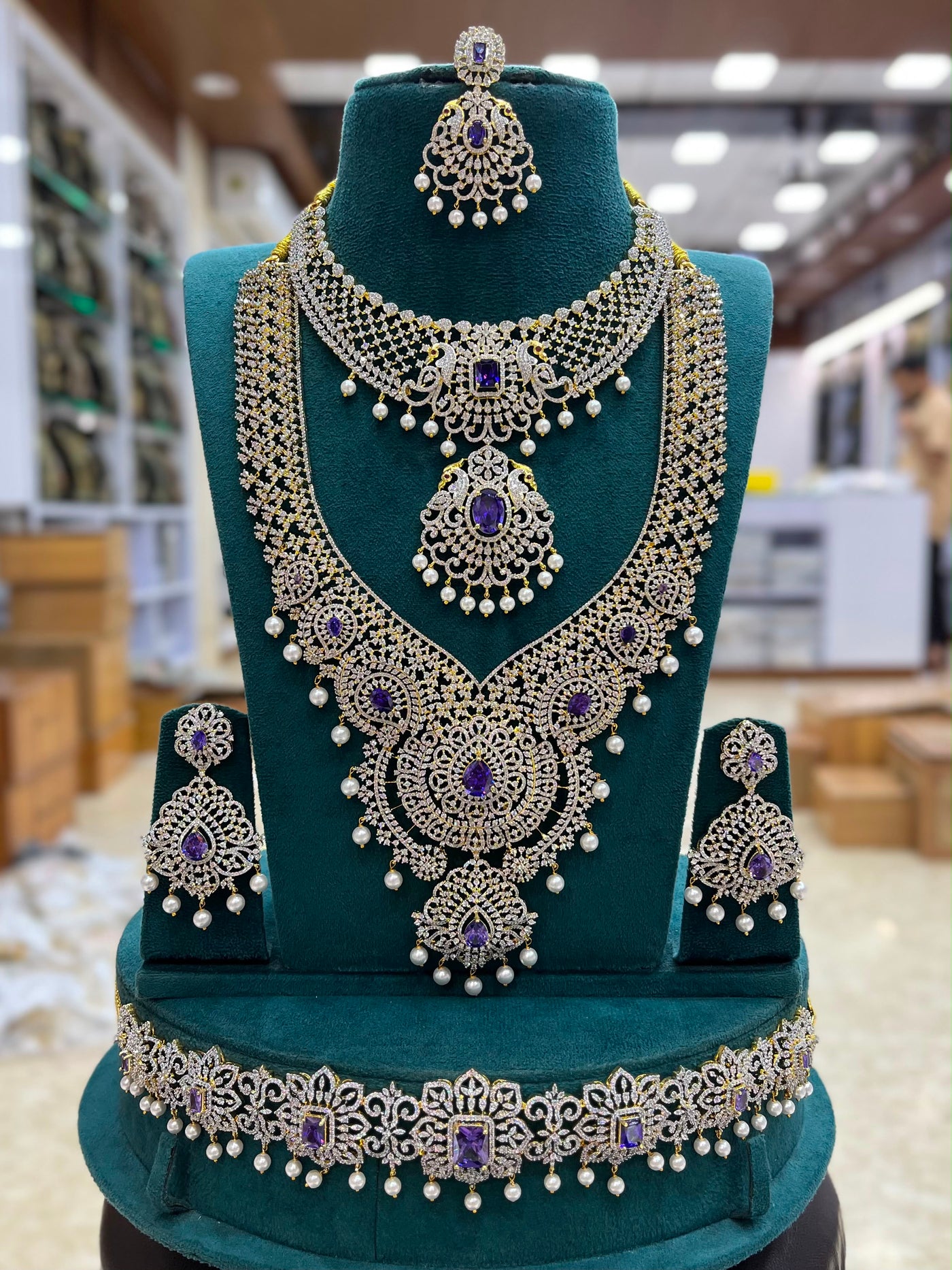 American Diamond Stones Bridal Combo Set