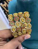 Premium Matt Kempu and AD Stone Bangles