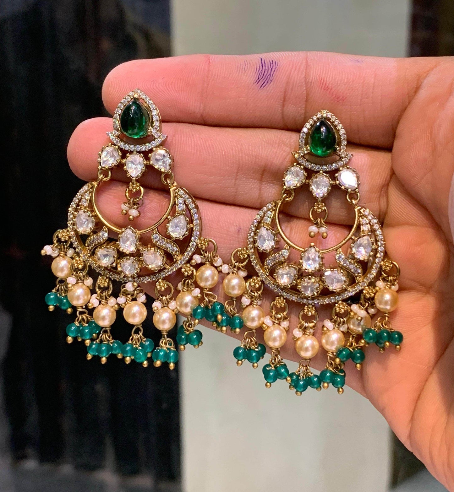 Mossianite Stones Bridal Earrings - Nakshatra Jewels