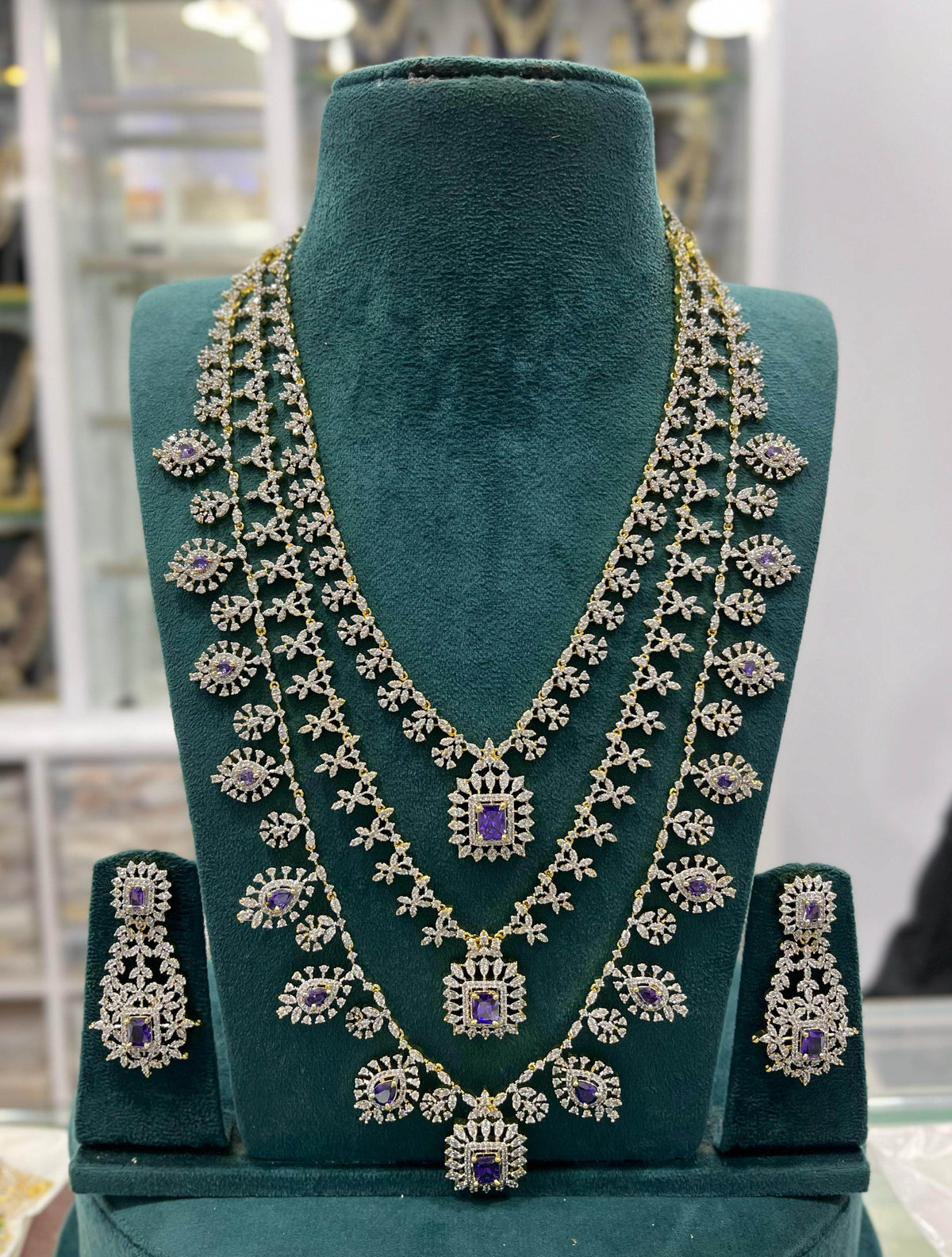 American Diamond Stones Bridal Layer Haram