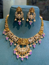 Nakshi Work with AD Stones Necklace - Nakshatra Jewels