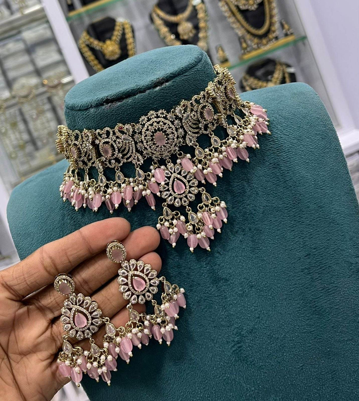 Victorian Polish AD Stones Choker