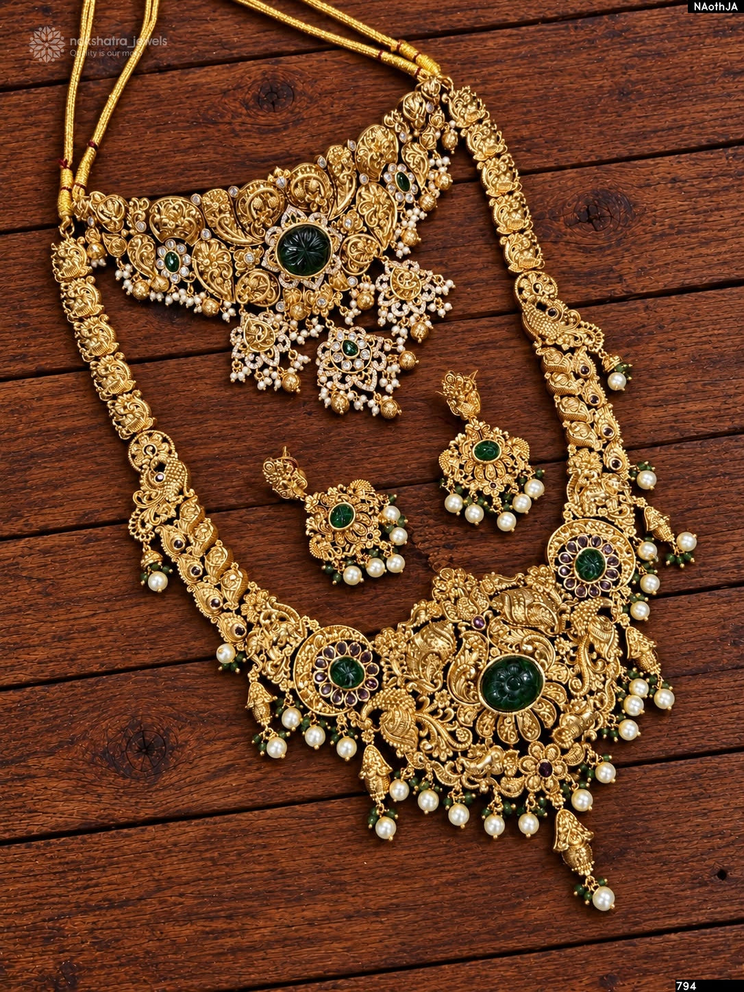 Nakshi Work with AD Stones Bridal Combo Set