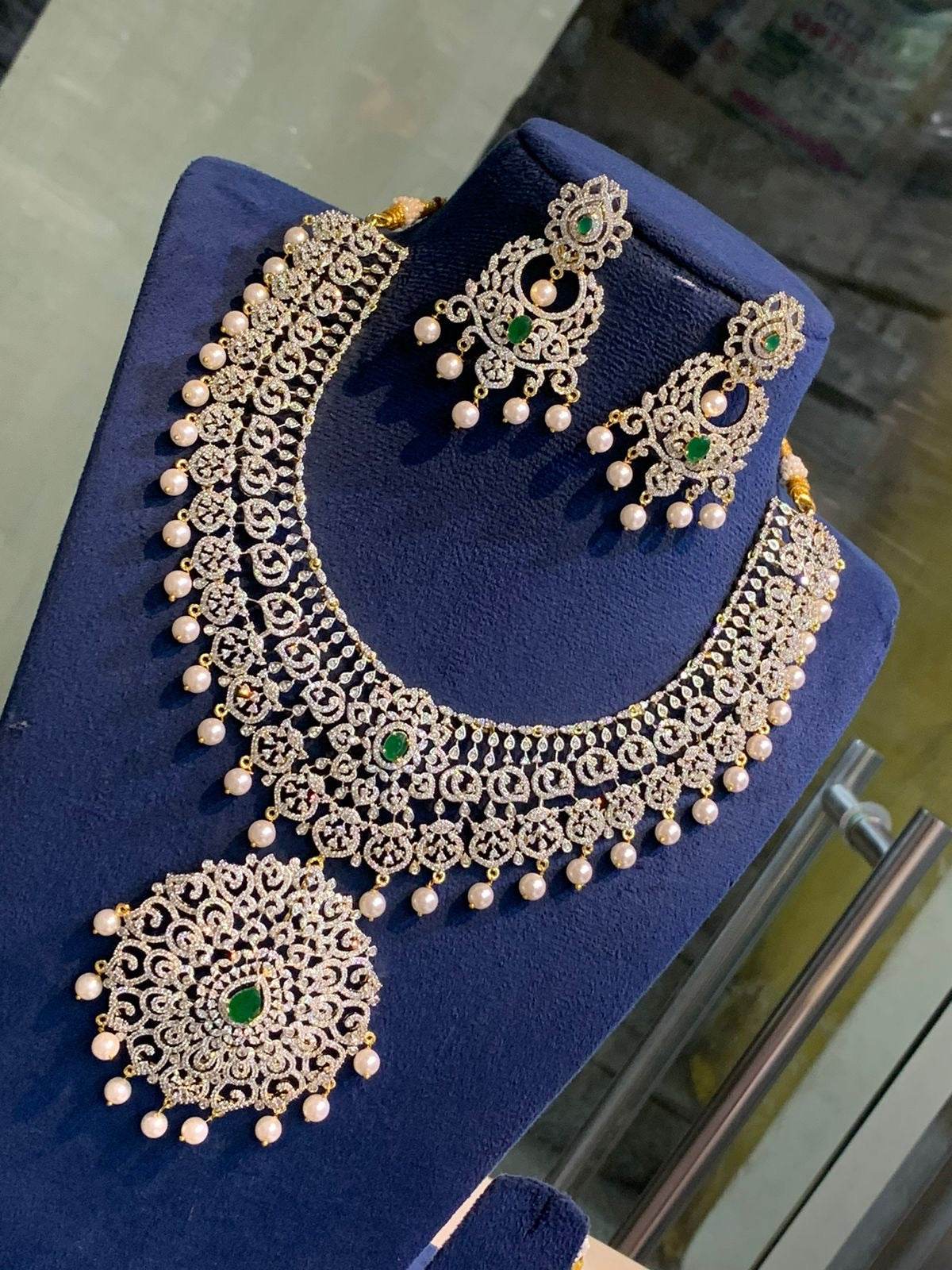 American Diamond Stones Bridal Necklace