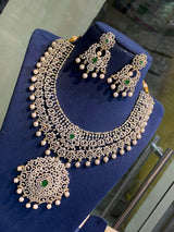 American Diamond Stones Bridal Necklace - Nakshatra Jewels