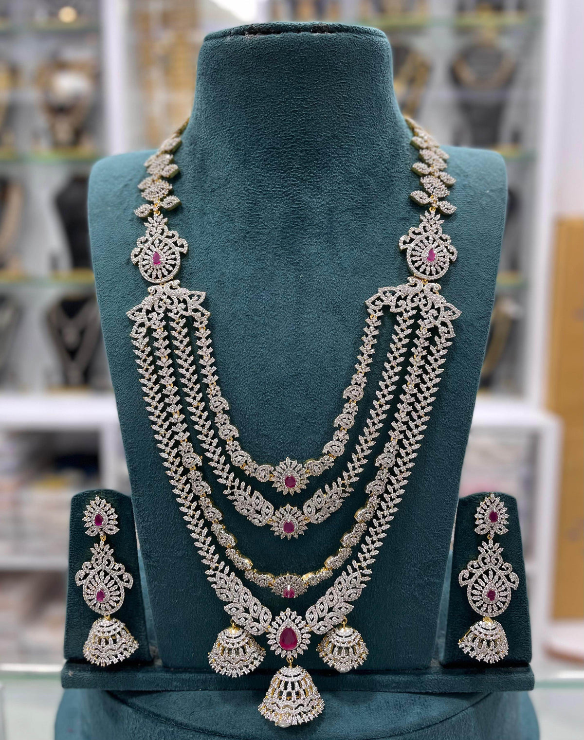 American Diamond Stones Bridal Layer Haram