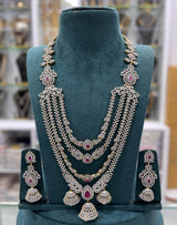 American Diamond Stones Bridal Layer Haram - Nakshatra Jewels