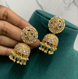 Premium Matt with Kempu Stones Earrings - Nakshatra Jewels