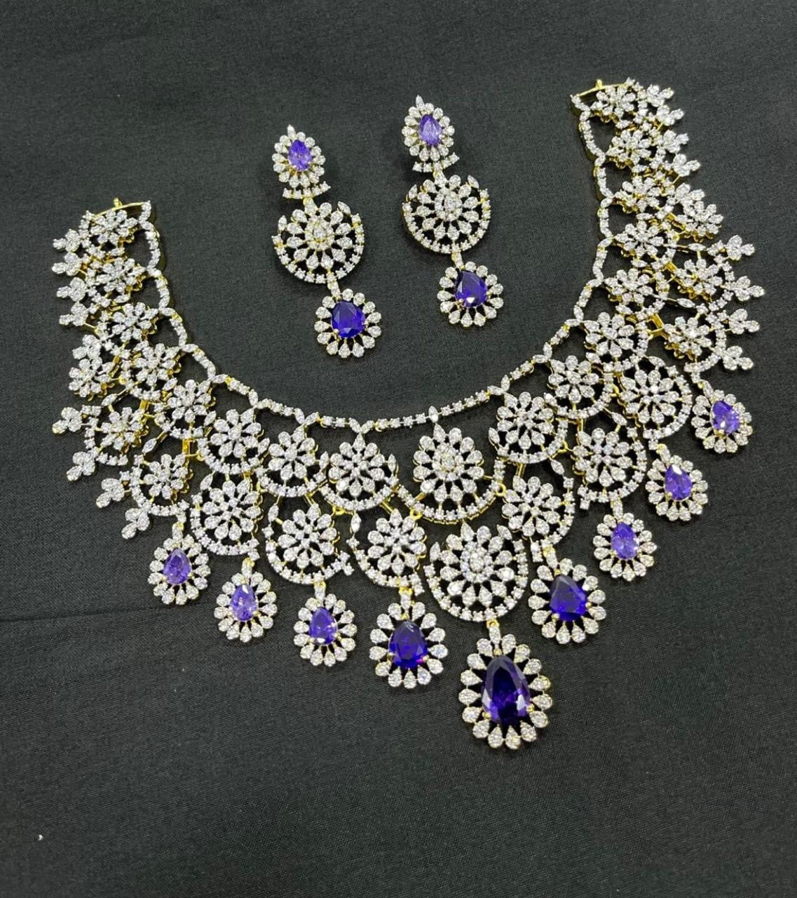 American Diamond Stones Bridal Necklace