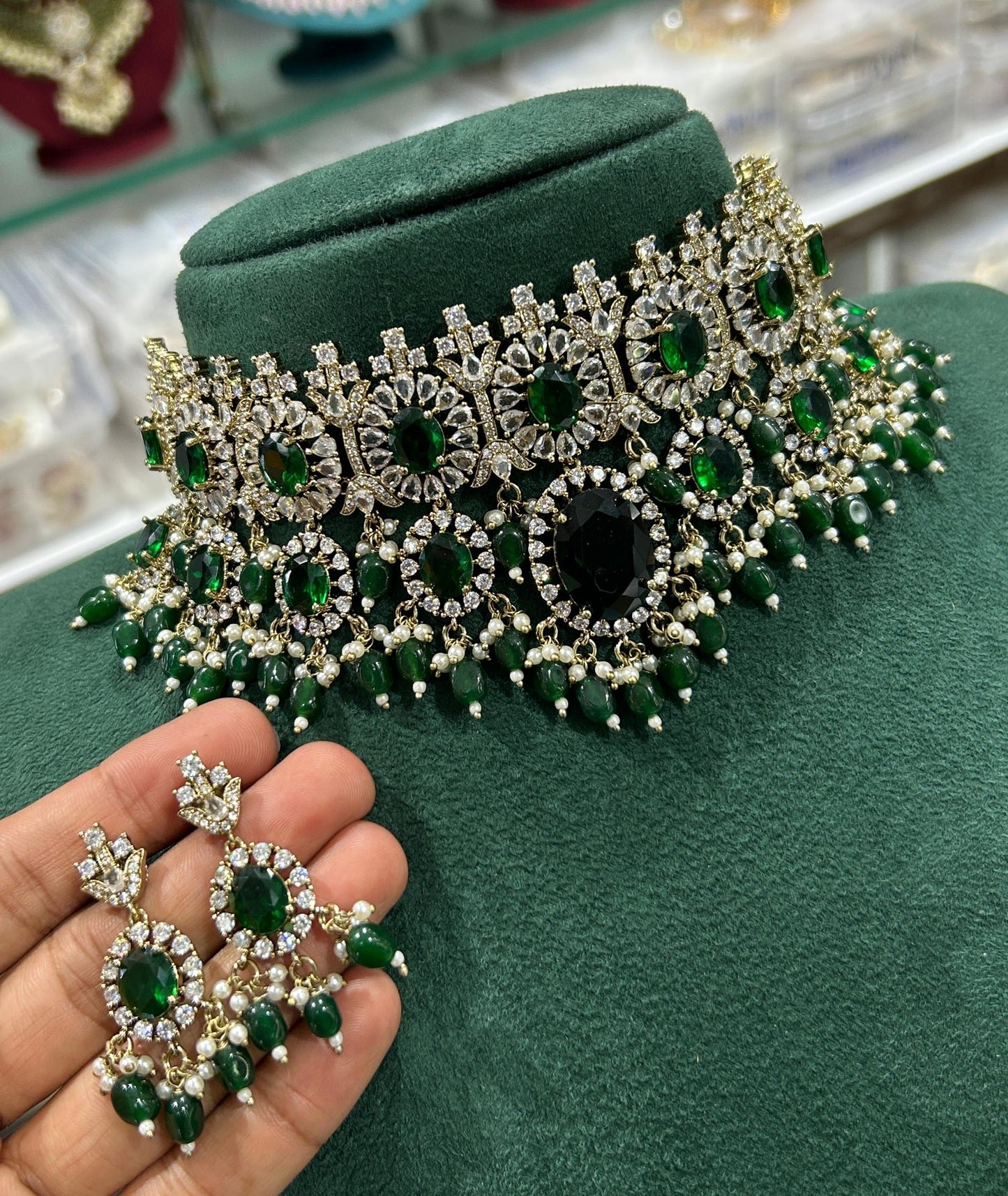 Victorian Polish with AD Stones Bridal Choker