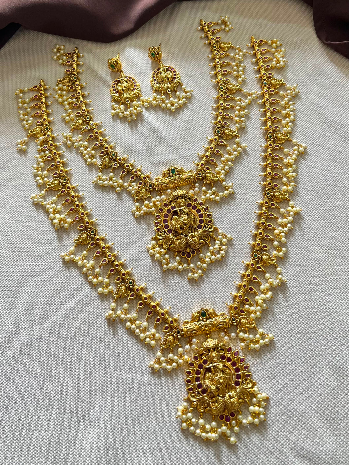 Nakshi Work with Kempu Stones Bridal Combo
