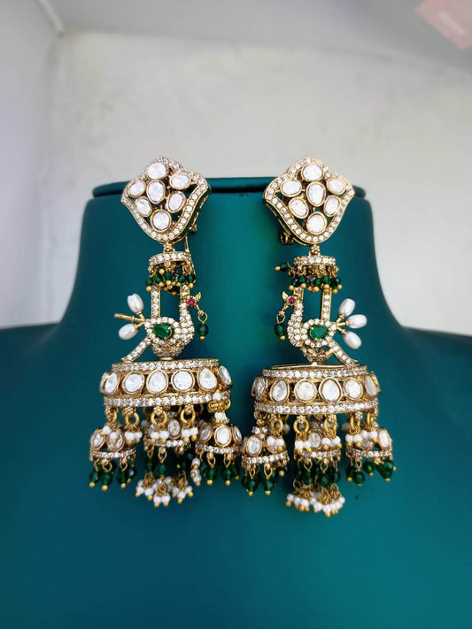Mossianite Stones Bridal Earrings - Nakshatra Jewels