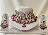 Victorian Polish with AD Stones Bridal Neck Set - Nakshatra Jewels
