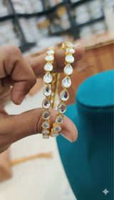 Kundan Mossianite Stone Bangles