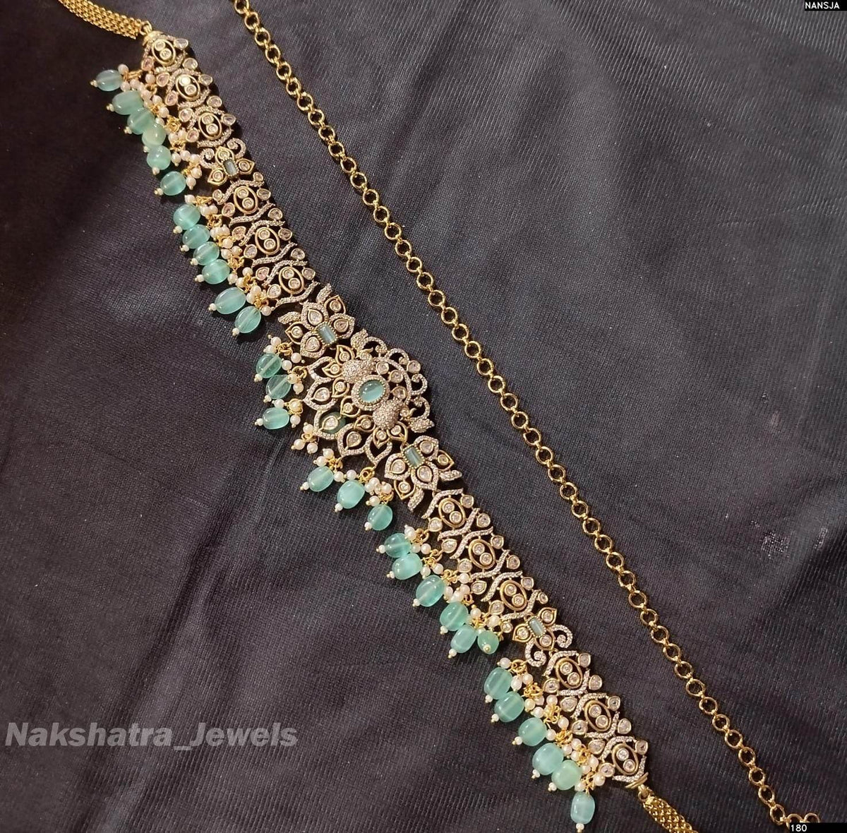 Victorian Polish AD Stones Hip Chain