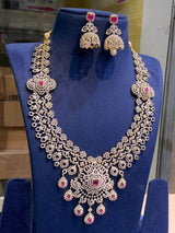 American Diamond Stones Bridal Haram - Nakshatra Jewels