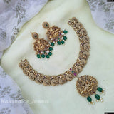Premium Matt with AD & Kempu Stones Necklace - Nakshatra Jewels