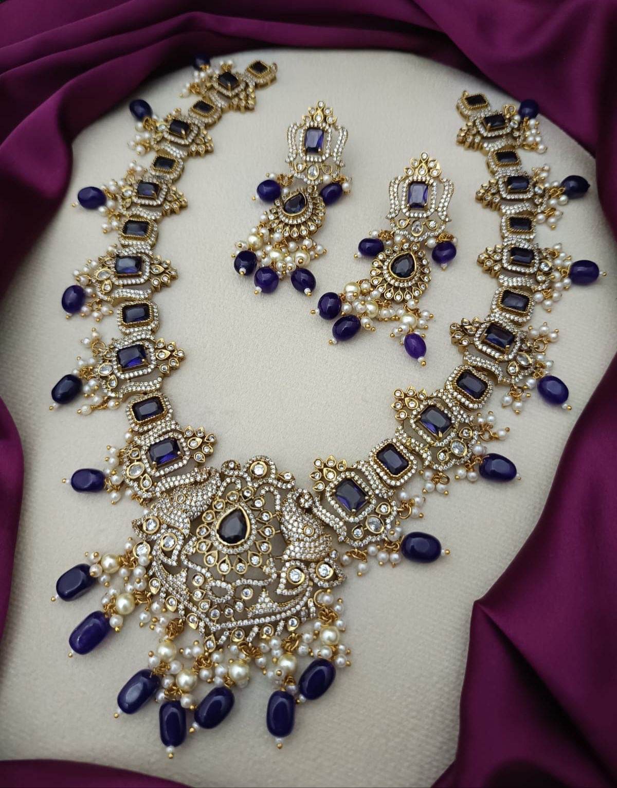 Victorian Polish with AD Stones Bridal Haram