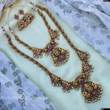 Nakshi work with Jadau Kundan Stones Bridal Combo Set - Nakshatra Jewels