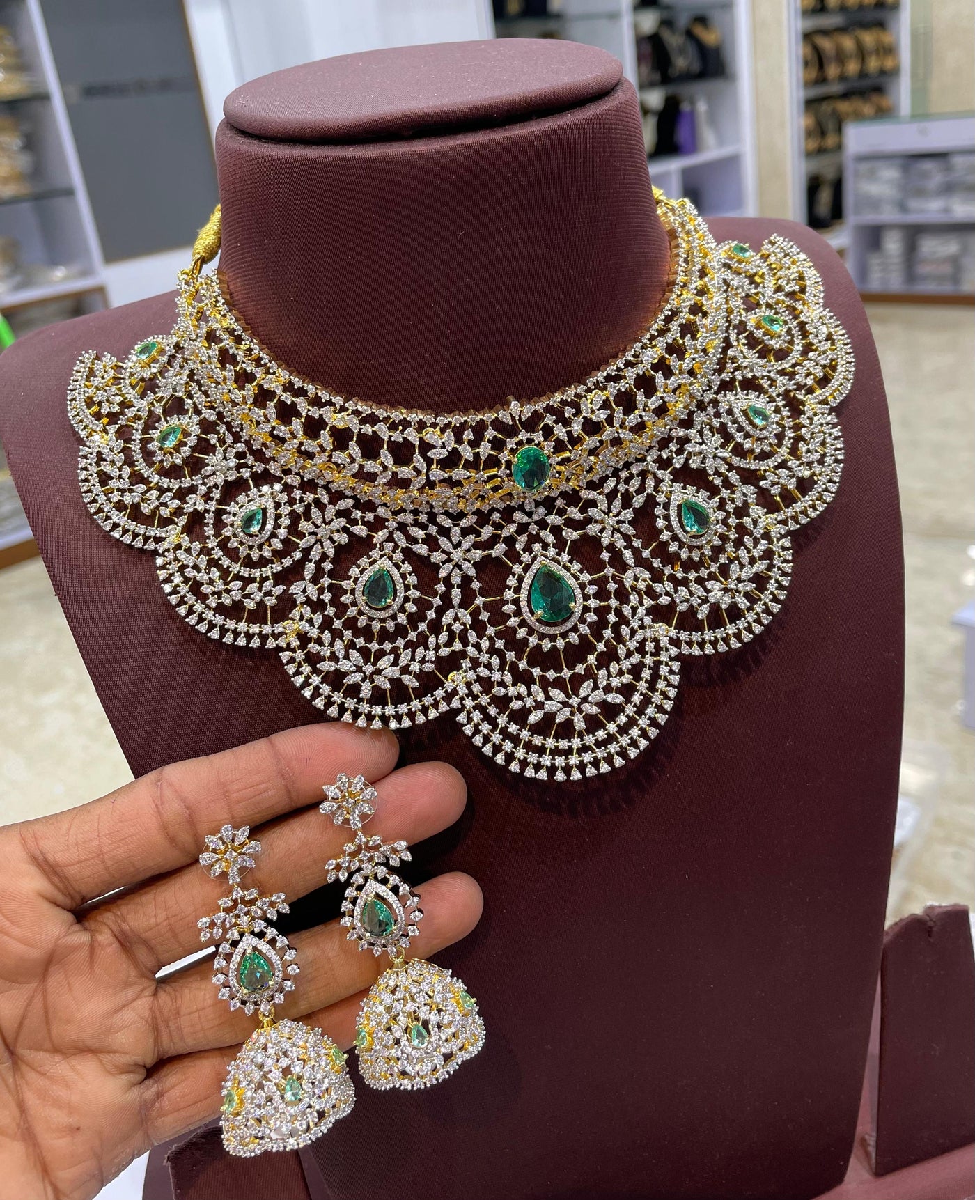 American Diamond Stones Bridal Choker