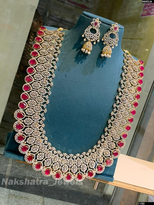 American Diamond Stones Bridal Haram (Designer Piece)