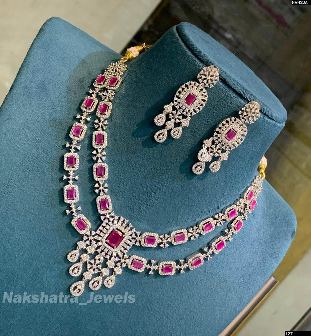 American Diamond Stone Necklace - Nakshatra Jewels