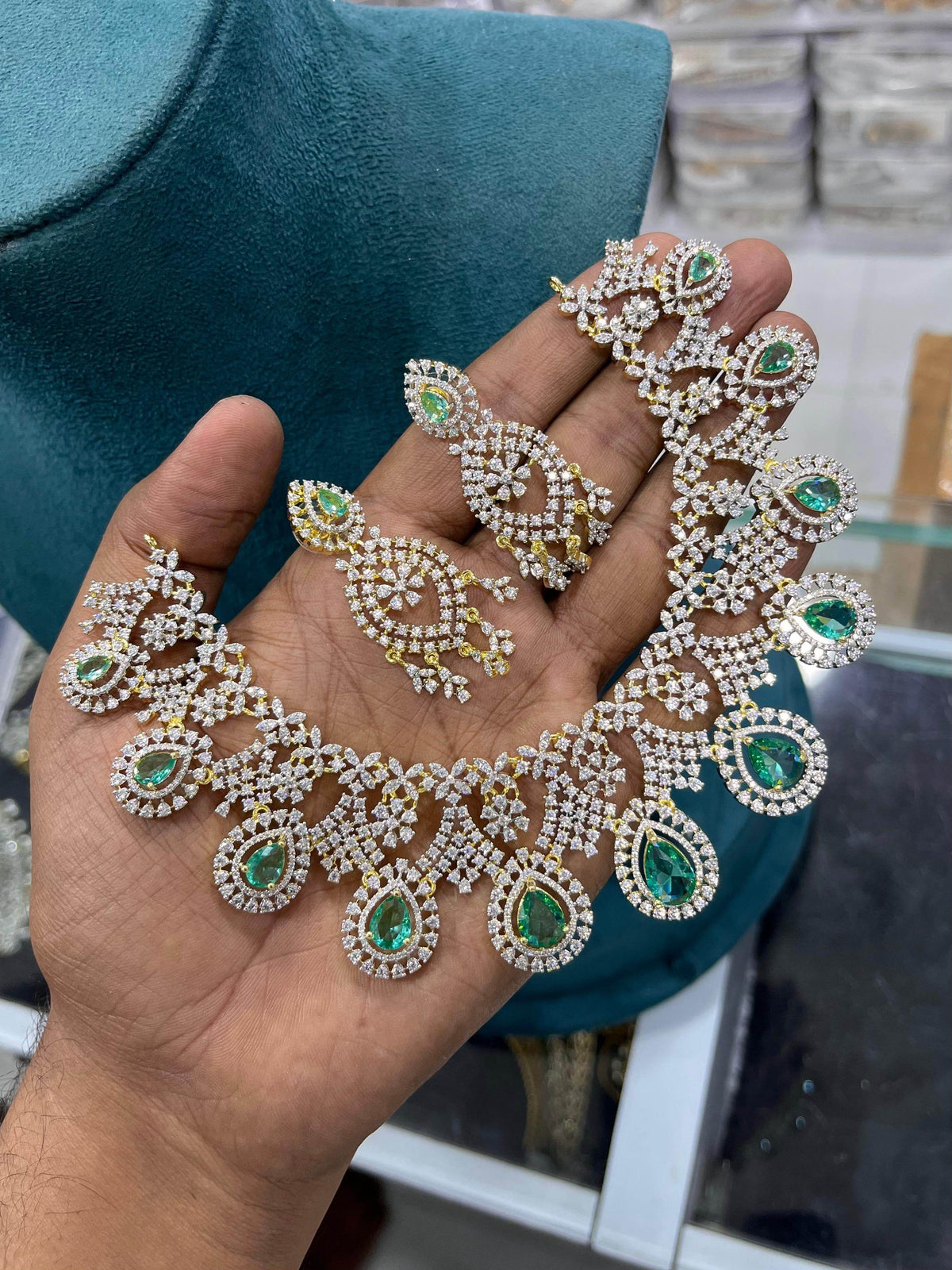 American Diamond Stones Bridal Necklace