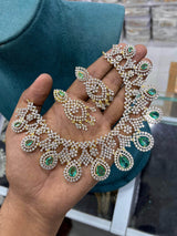 American Diamond Stones Bridal Necklace - Nakshatra Jewels