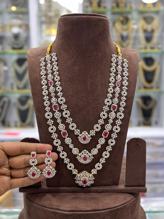 American Diamond Stones Bridal Layer Haram